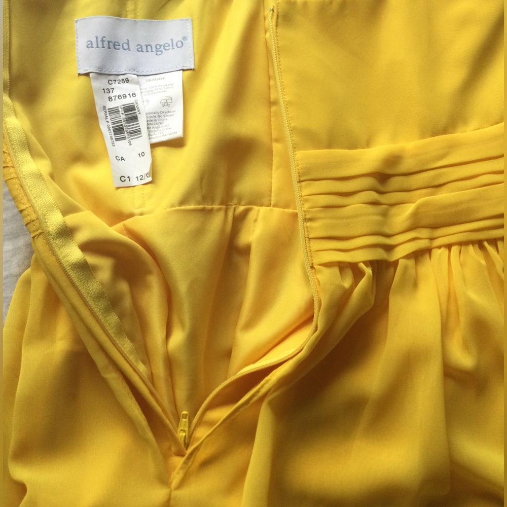 Alfred Angelo Canary Yellow Strapless Mini Dress - Picture 9 of 15